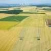 Photos aériennes de "centrale" - Photo réf. N019887 - La Ligne Très Haute Tension qui achemine l'électricité produite par la centrale nucléaire de Cattenom en Moselle.