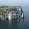 Photos aériennes de "falaise" - Photo réf. N020230 - Les falaises d'Etretat en Haute-Normandie (Seine-Maritime).