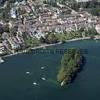 Photos aériennes de Rolle (CH-1180) - Autre vue | , Vaud, Suisse - Photo réf. N026833 - L'le de La Harpe, artificielle, fut cre en 1835.