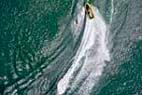 Photos aériennes de Indéterminée (Gironde) (33) - Autre vue | Gironde, Aquitaine, France - Photo réf. C088736 - Un Jet Ski lanc  toute vitesse sur un lac en Gironde.