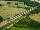 Photos aériennes de "loire" - Photo réf. T040850 - Le TGV qui parcourt le département à plus de 300km/h passant sur la commune de Bonnay (Saône-et-Loire).