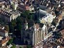 Photos aériennes de Dijon (21000) - Le Centre Ville | Côte-d'Or, Bourgogne, France - Photo réf. T050200 - La cathdrale Sainte-Bnigne, facilement reconnaissable  son clocher vert et ses deux tours rondes