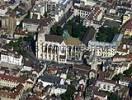 Photos aériennes de Dijon (21000) | Côte-d'Or, Bourgogne, France - Photo réf. T050202 - La cathdrale Sainte-Bnigne, facilement reconnaissable  son clocher vert et ses deux tours rondes