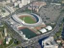 Photos aériennes de "stade" - Photo réf. T082347 - Le stade Charléty situé dans le 13ème arrondissement de Paris accueille de nombreuses manifestations sportives chaque année.