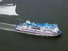 Photos aériennes de "ferry" - Photo réf. T069506 - Le Ferry M/V Mont-Saint-Michel arrivant à destination de Ouistreham (Calvados).