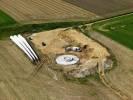 Photos aériennes de "écologie" - Photo réf. T069603 - Un chantier d'éoliennes à Luneray (Seine-Maritime).