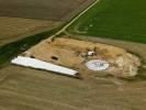 Photos aériennes de "ecologie" - Photo réf. T069604 - Un chantier d'éoliennes à Luneray (Seine-Maritime).