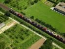 Photos aériennes de "rail" - Photo réf. T069724 - Un train transportant des voitures neuves (Ardèche).