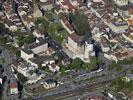 Photos aériennes de "ville" - Photo réf. T073253 - Le centre ville de Montbéliard (Doubs) et son château.