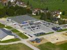 Photos aériennes de "commercial" - Photo réf. T075088 - Le centre commercial Super U du Russey dans le Doubs.