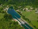 Photos aériennes - Transport fluvial et maritime - Photo réf. T077974 - Une double écluse à Foug en Meurthe-et-Moselle.