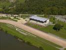 Photos aériennes de Laval (53000) - Sud-Ouest | Mayenne, Pays de la Loire, France - Photo réf. T081503 - Une vue serre sur les tribunes de l'hippodrome de Laval. (Mayenne)