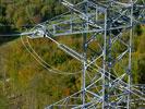 Photos aériennes de "pylone" - Photo réf. T083073 - Gros plan sur un pylone électrique de la ligne très haute tension entre Vigy et Marlenheim en Moselle.