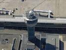 Photos aériennes de "Plan" - Photo réf. T084594 - Gros plan sur la tour de contrôle de l'aéroport d'Orly. 