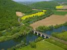 Photos aériennes de "ferroviaire" - Photo réf. T084598 - Une vue paysagre d'un viaduc ferroviaire  Osselle dans le Doubs.