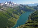 Photos aériennes de "paysage" - Photo réf. T084687 - Le Lac de Grand-Maison se trouve  une altitude de 1727m,  cheval entre les dpartements de l'Isre et de la Savoie.