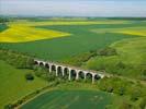 Photos aériennes de "paysage" - Photo réf. T100704 - Un viaduc ferroviaire au milieu des champs en Meurthe-et-Moselle.