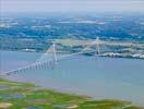 Photos aériennes de Honfleur (14600) | Calvados, Basse-Normandie, France - Photo réf. U092599 - Le Pont de Normandie est un pont  haubans dans la longueur totale est de 2141m.