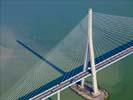 Photos aériennes de Honfleur (14600) - Le Pont de Normandie | Calvados, Basse-Normandie, France - Photo réf. U092600 - Le Pont de Normandie est un pont  haubans dans la longueur totale est de 2141m.