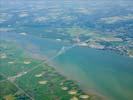 Photos aériennes de "fleuve" - Photo réf. U099723 - Le Pont de Normandie est un pont à haubans dans la longueur totale est de 2141m.