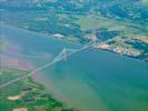 Photos aériennes de "fleuve" - Photo réf. U099724 - Le Pont de Normandie est un pont à haubans dans la longueur totale est de 2141m.