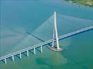 Photos aériennes de Honfleur (14600) - Le Pont de Normandie | Calvados, Basse-Normandie, France - Photo réf. U099726 - Le Pont de Normandie est un pont  haubans dans la longueur totale est de 2141m.