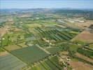 Photos aériennes de Sénas (13560) - Caderache | Bouches-du-Rhône, Provence-Alpes-Côte d'Azur, France - Photo réf. U099951 - Les vergers et autres cultures sont entours de hautes haies brise-vent, rappelant le bocage normand.