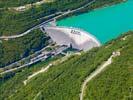 Photos aériennes de "électrique" - Photo réf. U100122 - Le barrage hydro-lectrique du Lac de Vouglans.