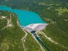 Photos aériennes de "électrique" - Photo réf. U100125 - Le barrage hydro-lectrique du Lac de Vouglans.