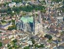 Photos aériennes de "notre" - Photo réf. U100489 - Les clochers vieux et neuf de la Cathdrale Notre-Dame de Chartres classe au Patrimoine Mondial de l'UNESCO.