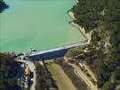 Photos aériennes de "barrage" - Photo réf. U101719 - Le barrage du bassin Saint-Christophe à La Roque-d'Anthéron. (Bouches-du-Rhône)