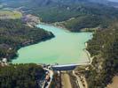 Photos aériennes de "barrage" - Photo réf. U101720 - Le barrage du bassin Saint-Christophe à La Roque-d'Anthéron. (Bouches-du-Rhône)