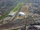 Photos aériennes de Metz (57000) - Le Quartier Sablon | Moselle, Lorraine, France - Photo réf. U101986 - Le Centre Pompidou en chantier et les Arnes de Metz.