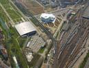 Photos aériennes de Metz (57000) - Le Quartier Sablon | Moselle, Lorraine, France - Photo réf. U101990 - Le Centre Pompidou en chantier et les Arnes de Metz.