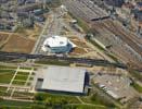 Photos aériennes de "centre" - Photo réf. U101992 - Le Centre Pompidou en chantier et les Arènes de Metz.