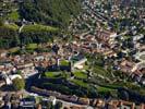 Photos aériennes de "2000" - Photo réf. U108171 - Les châteaux de Bellinzona figurent depuis l'an 2000 sur la liste du patrimoine culturel mondial de l'UNESCO.