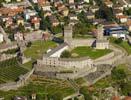 Photos aériennes de "culturel" - Photo réf. U108182 - Les chteaux de Bellinzona figurent depuis l'an 2000 sur la liste du patrimoine culturel mondial de l'UNESCO.