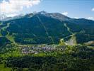 Photos aériennes de "montagne" - Photo réf. U110383 - Les tremplins de saut à ski sont ceux de la station de Courchevel.
