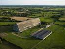 Photos aériennes de Écausseville (50310) - Le Hangar à Dirigeables | Manche, Basse-Normandie, France - Photo réf. U111247 - Ce hangar  dirigeables est fabriqu avec 2540 tuiles en bton qui furent produites sur place. Il mesure 150 mtres de long, 24 mtres de large et 28 mtres de haut.