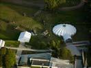 Photos aériennes de "débarquement" - Photo réf. U111381 - Ce batiment en forme de parachute abrite un musée sur les planeurs Waco qui participèrent à la libération de la France.