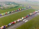 Photos aériennes - Mondial Air Ballons 2011 - Photo réf. U112027 - Record Mondial de décollage en ligne : 343 montgolfières le Mercredi 27 Juillet 2011.