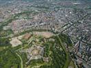 Photos aériennes de "europe" - Photo réf. U112197 - La Citadelle de Lille au premier plan, on aperoit la gare de Lille Europe en arrire-plan.