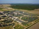 Photos aériennes de "plus" - Photo réf. U112209 - Le chantier d'installation de la plus puissante centrale photovoltaique du monde sur l'ancienne base aérienne 136 de Toul-Rosières par EDF Energies Nouvelles au 1er Août 2011.