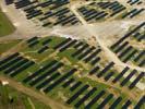 Photos aériennes de "Solaire" - Photo réf. U112210 - Le chantier d'installation de la plus puissante centrale photovoltaique du monde sur l'ancienne base aérienne 136 de Toul-Rosières par EDF Energies Nouvelles au 1er Août 2011.