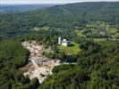 Photos aériennes de "chapelle" - Photo réf. U112227 - Construite en 1955 par Le Corbusier, la chapelle de Ronchamp ou la chapelle Notre-Dame du Haut attire de nombreux visiteurs avec sa forme atypique.