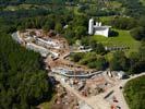 Photos aériennes de "forme" - Photo réf. U112228 - Construite en 1955 par Le Corbusier, la chapelle de Ronchamp ou la chapelle Notre-Dame du Haut attire de nombreux visiteurs avec sa forme atypique.