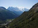 Photos aériennes de "vallée" - Photo réf. U115064 - Le Mont-Blanc domine la valle de Chamonix.