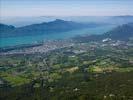 Photos aériennes de "paysages" - Photo réf. U115066 - Vue générale de la ville d'Aix-les-Bains au bord du Lac du Bourget.