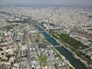 Photos aériennes de "paris" - Photo réf. U115908 - Le Quartier Bercy : On peut voir la gare d'Austerlitz, la Gare de Lyon et le site Franois Mitterand de la Bibliothque Nationale de France.