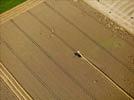 Photos aériennes de "batteuse" - Photo réf. E124514 - Une moissonneuse batteuse au travail.